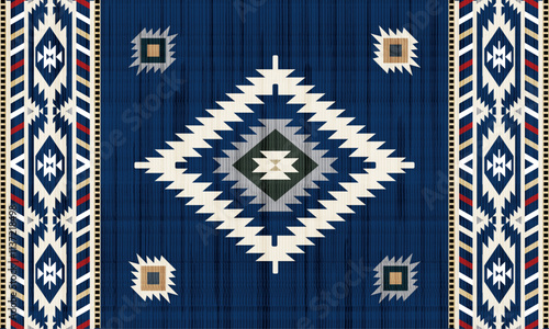 Navajo tribal vector seamless pattern. Native American ornament. Ethnic South Western decor style. Boho geometric ornament. Vector seamless pattern. Mexican blanket, rug. Woven carpet illustration