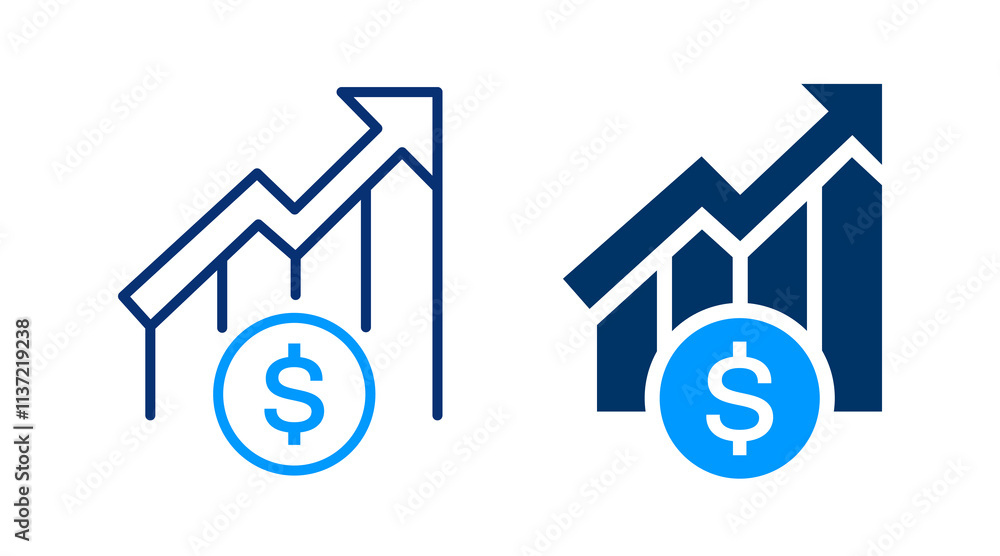 Stock market icons. Vector illustration. Symbol of profit and economic progress. Stock market icons. Vector illustration. Symbol of profit and economic progress.