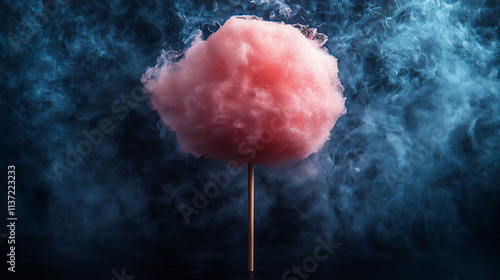 Cotton candy illuminated by soft dramatic lig