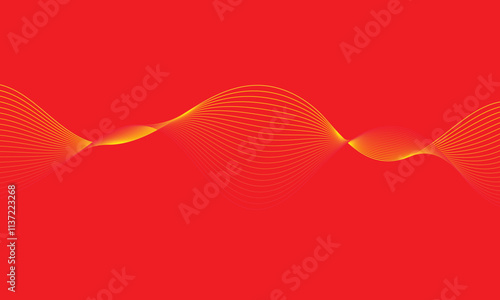 abstract simple red yellow blend wave lines on red can be used background.