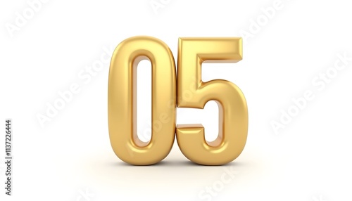 Golden Number 05: A 3D Render of Elegant Numerals