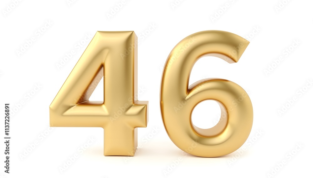 Golden Number Forty-Six: A 3D Render Golden Number Forty-Six: A 3D Render