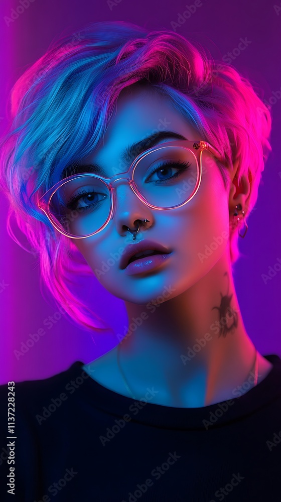 Fashion shot of a beautiful girl in sunglasses. Studio shot. Fashion shot of a beautiful girl in sunglasses. Studio shot.