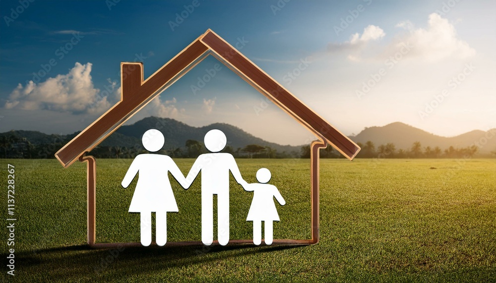 Real Estate Concept Family Care And Protection - House In Hands Real Estate Concept Family Care And Protection - House In Hands