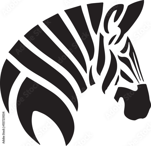 zebra silhouette vector icon graphic logo ai generated design