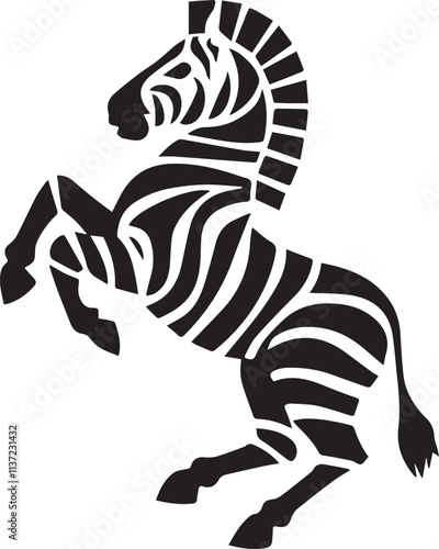 zebra silhouette vector icon graphic logo ai generated design