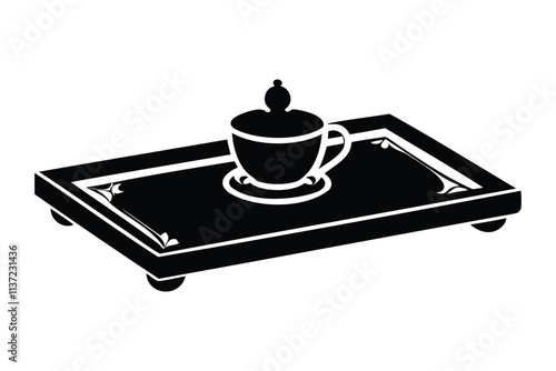 elegant tray silhouette art for kitchen and decorative designs
