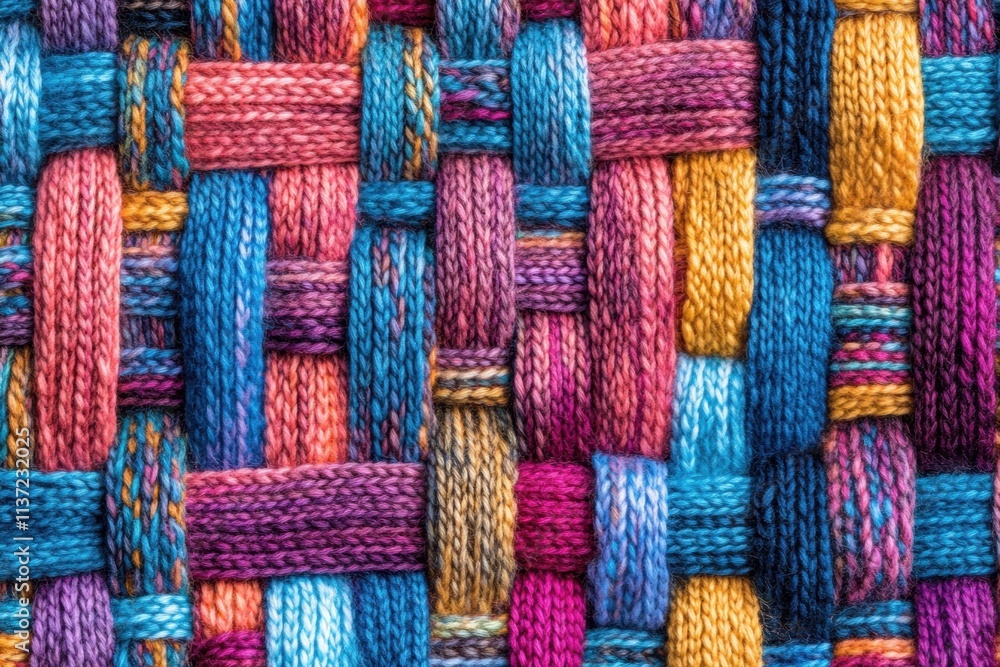 Colorful Knitted Fabric Texture Colorful Knitted Fabric Texture
