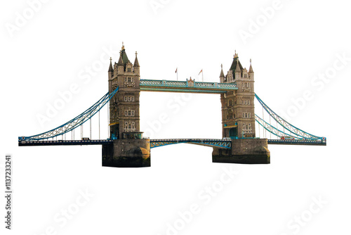 London Tower Bridge isolated transparent png	