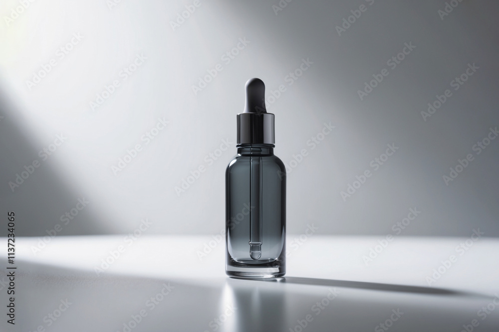 A essential oil dropper bottle, with lemon slice and ice A essential oil dropper bottle, with lemon slice and ice