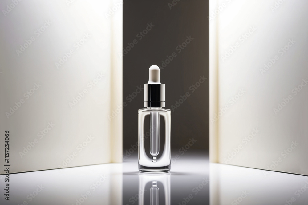 A essential oil dropper bottle, with lemon slice and ice A essential oil dropper bottle, with lemon slice and ice