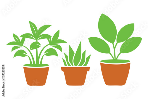 decorative planters vector art for home and garden designs