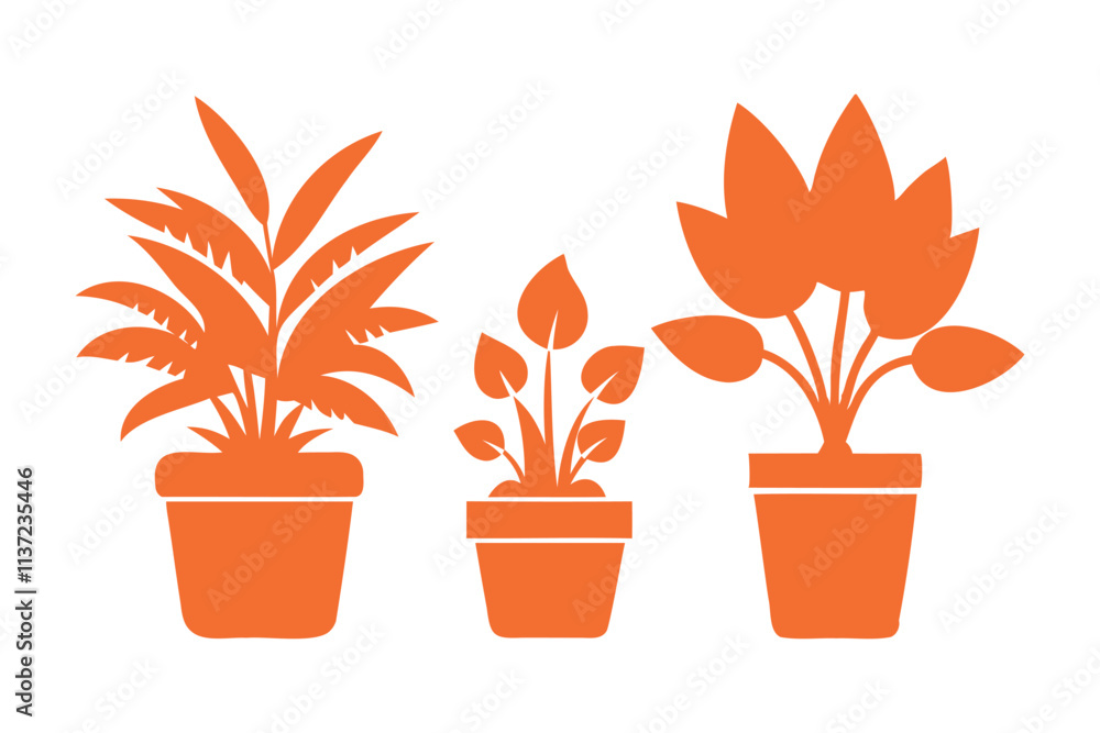 Obraz premium decorative planters vector art for home and garden designs