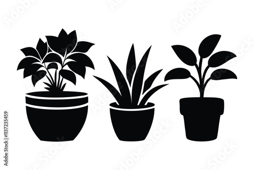 stylish planters silhouette art for gardening and home decor