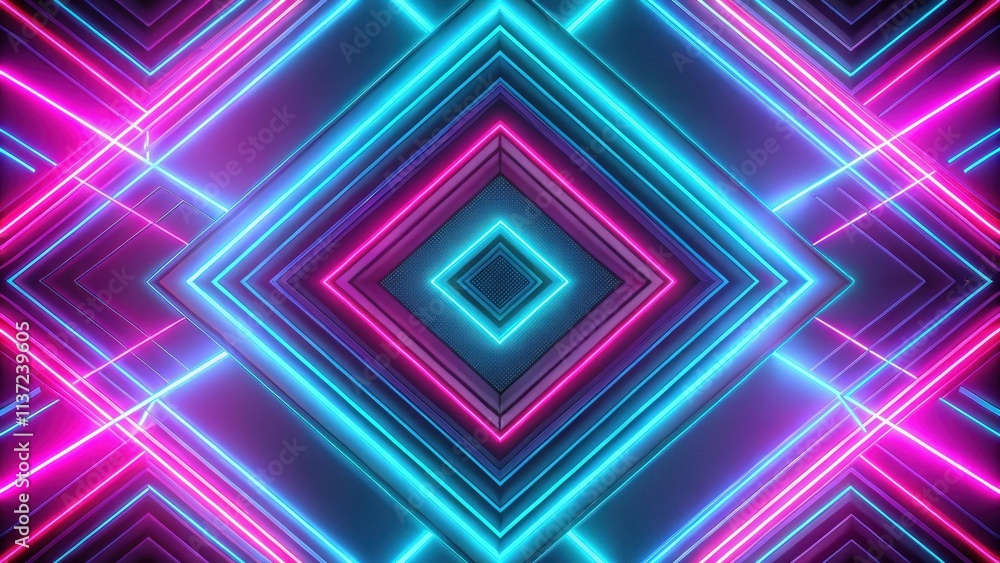 Fototapeta premium Abstract neon pattern in pink and cyan colors, neon, abstract, pattern, design, vibrant, colorful, pink, cyan, bright