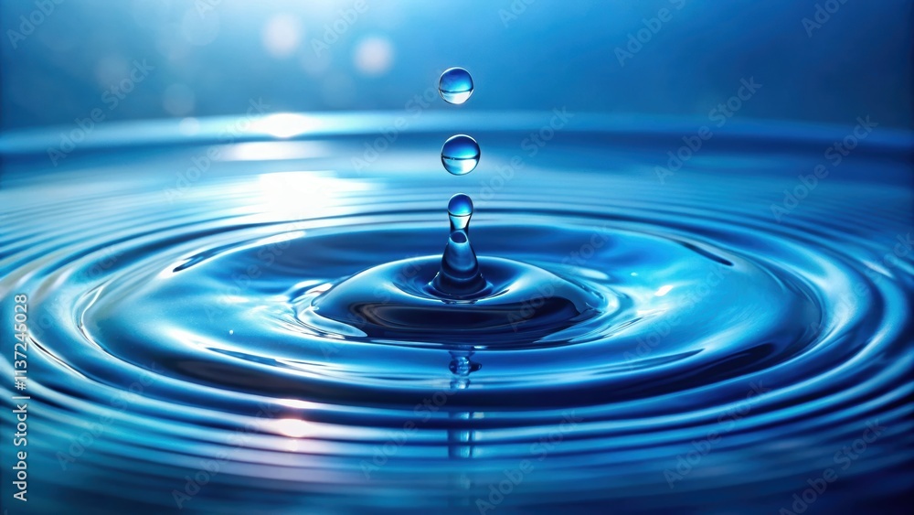 Water droplets on blue background creating calming effect, calm, water, droplets, blue, background, serene, peaceful Water droplets on blue background creating calming effect, calm, water, droplets, blue, background, serene, peaceful