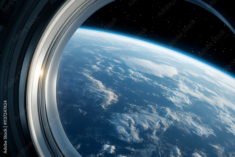View of Earth from a spacecraft window. View of Earth from a spacecraft window.