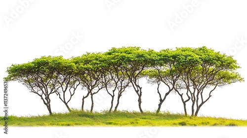 Minimalist Serissa foetida bonsai tree isolated on white background photo