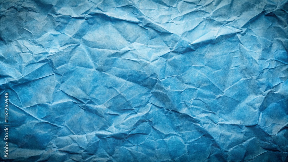 Abstract Blue Crumpled Paper Texture with Subtle Shade Variations Abstract Blue Crumpled Paper Texture with Subtle Shade Variations