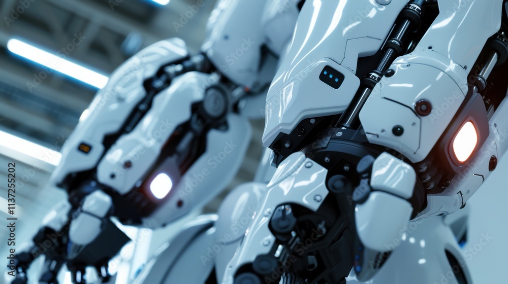 Fototapeta premium Industrial Robotics Plant: A facility that develops and produces robotic arms and automation systems, allowing businesses to optimize operations and reduce costs. 