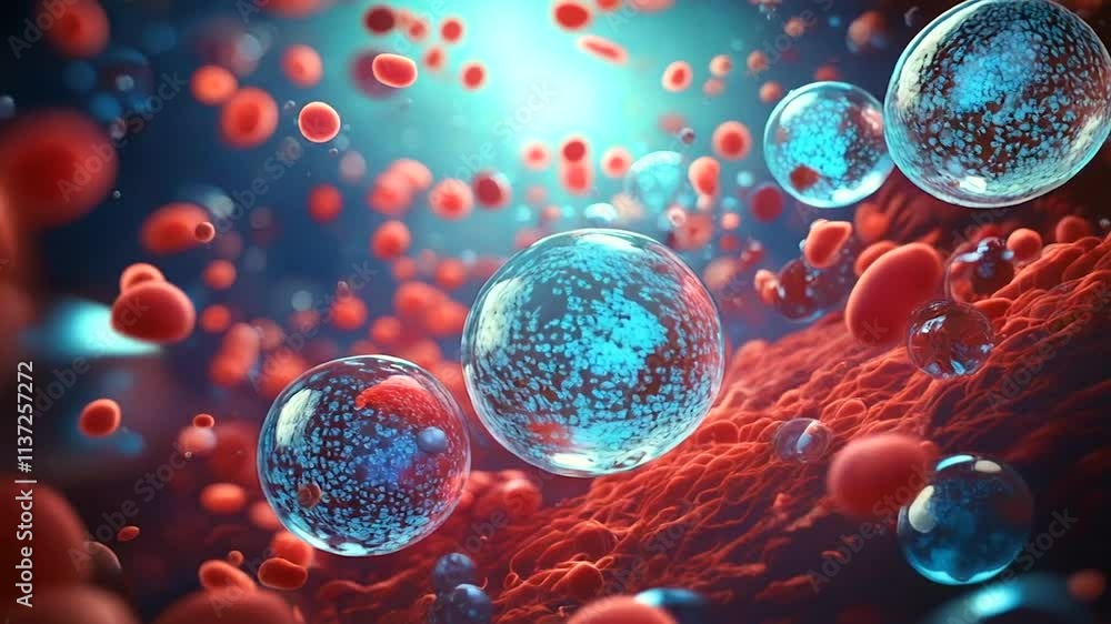 3D Animation of Hematopoietic Stem Cells Producing Red Blood Cells in ...