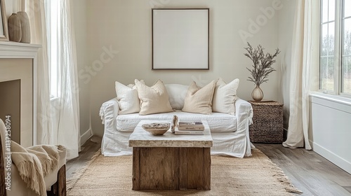 Cozy living room interior design modern home photography bright environment soft light minimalist concept