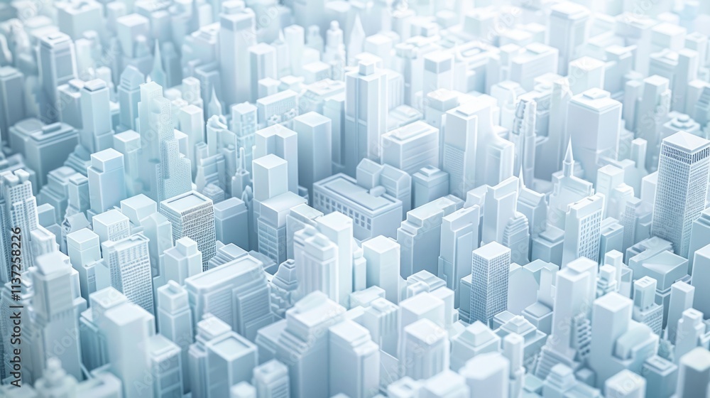 White Cityscape: A Minimalist Architectural Representation White Cityscape: A Minimalist Architectural Representation