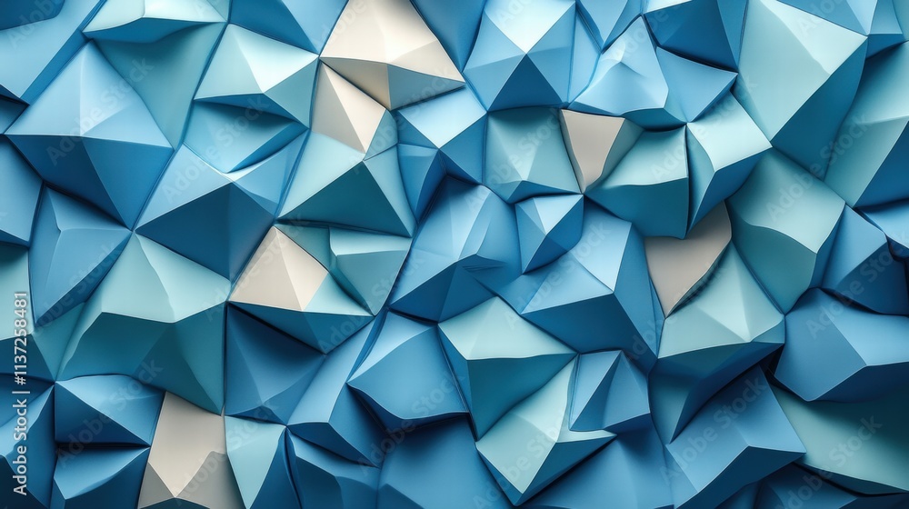 Abstract Blue and White Geometric 3D Background Abstract Blue and White Geometric 3D Background