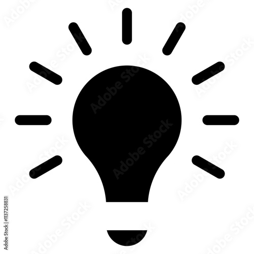 bulb Vector, Icon Or Logo Sign Isolated Symbol Illustration glyph Icon