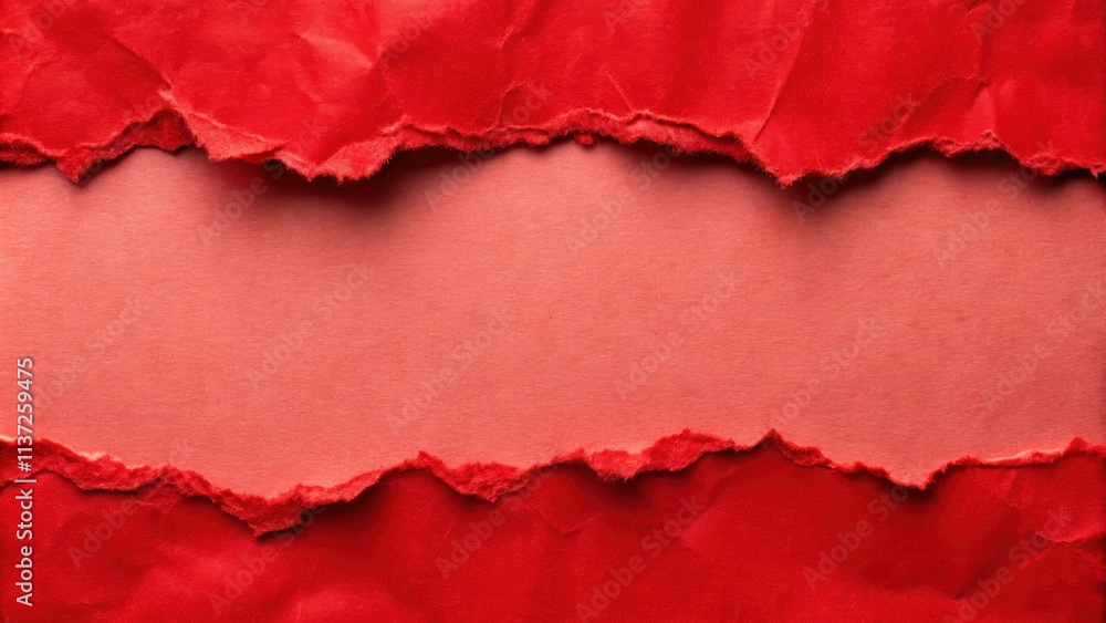 Torn red paper with uneven edges resembling distress or chaos, ripped, torn, red, paper, irregular, edges, texture Torn red paper with uneven edges resembling distress or chaos, ripped, torn, red, paper, irregular, edges, texture