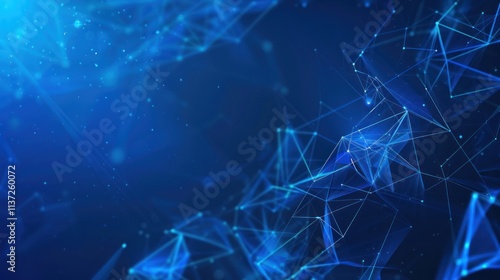 Abstract technology background, blue geometric shape technology lines.