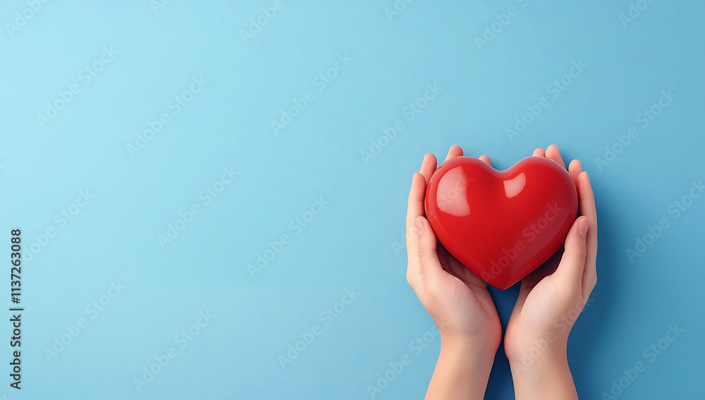 red heart in hand background health care donation life insurance world heart day world health day praying concept red heart in hand background health care donation life insurance world heart day world health day praying concept