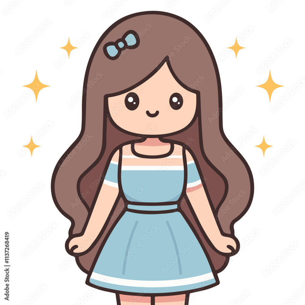 Young happy woman cartoon vector illustration in flat style Young happy woman cartoon vector illustration in flat style