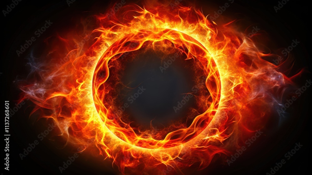 Fiery red energy ring surrounded by flames , fire, energy, ring, circle, fiery, red, heat, power, strength, intensity, vibrant Fiery red energy ring surrounded by flames , fire, energy, ring, circle, fiery, red, heat, power, strength, intensity, vibrant