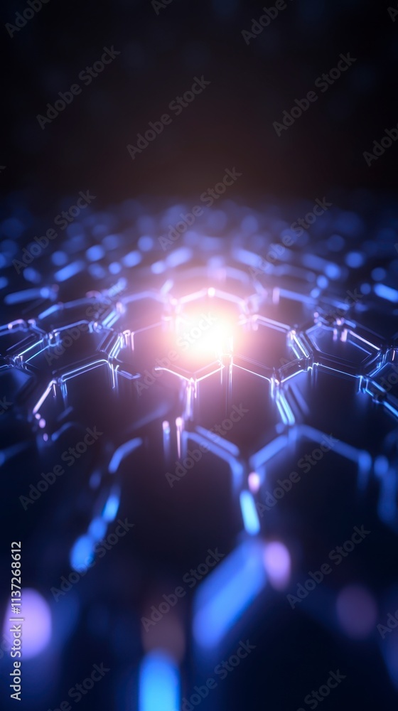 Obraz premium Abstract Hexagon Network Glowing Blue Technology Background