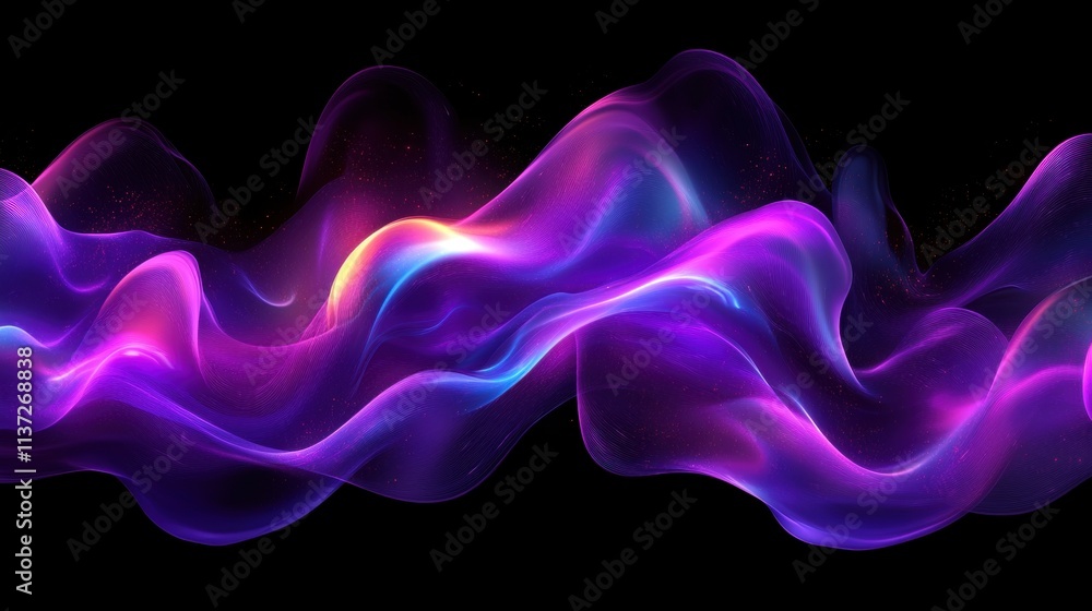 Abstract Purple and Blue Energy Waves Abstract Purple and Blue Energy Waves