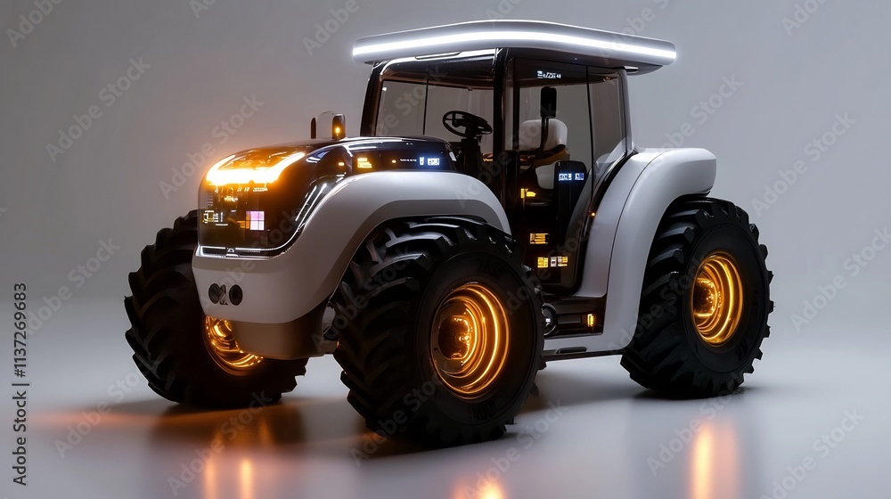 Futuristic Autonomous Electric Tractor Design Concept Futuristic Autonomous Electric Tractor Design Concept