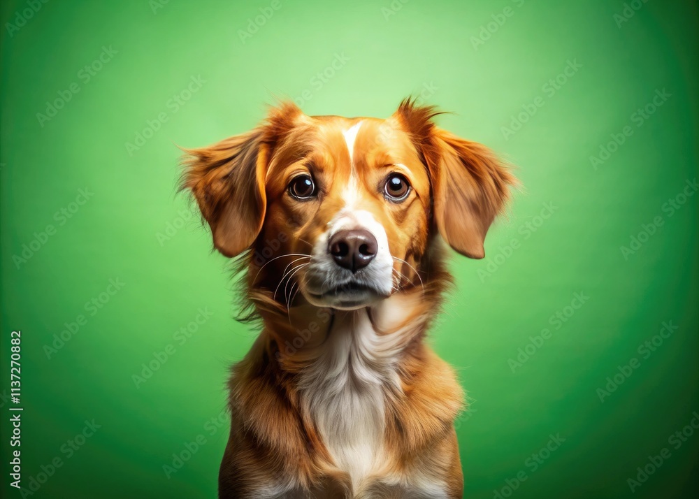 Peek-a-boo! Adorable puppy's hidden face creates a funny pet portrait on a green background. Peek-a-boo! Adorable puppy's hidden face creates a funny pet portrait on a green background.