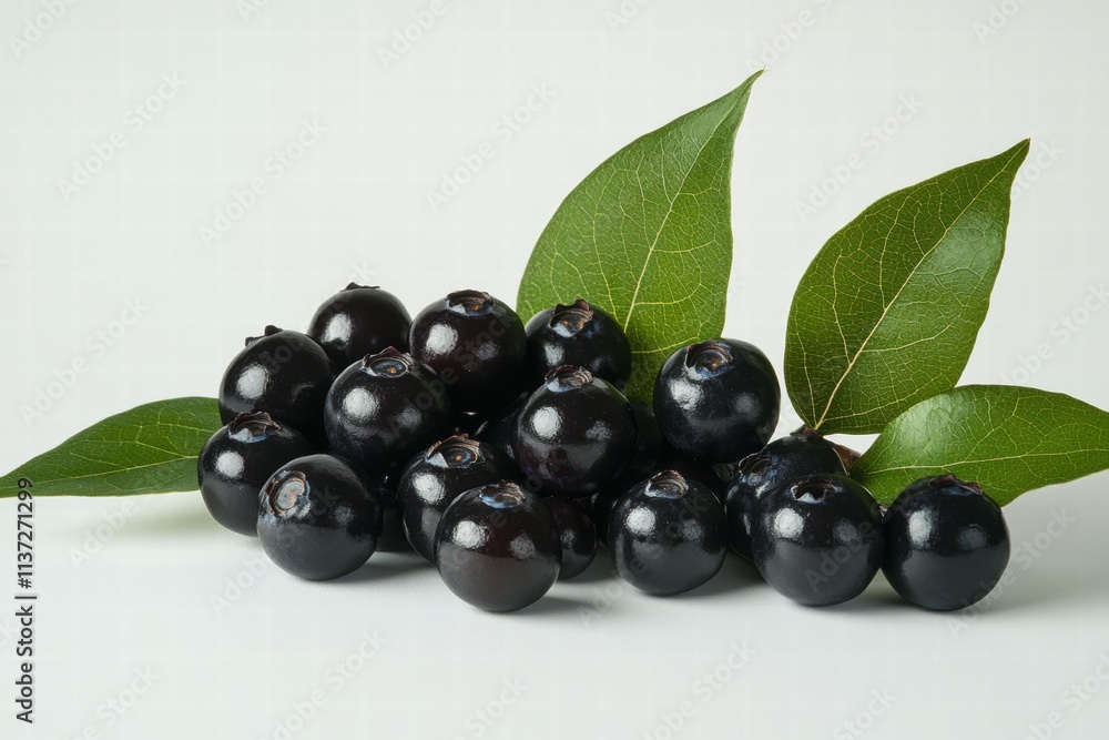 Fresh Blackberries with Green Leaves Fresh Blackberries with Green Leaves