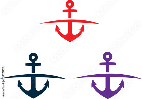 anchor logo and symbol template vector icons Free Vector