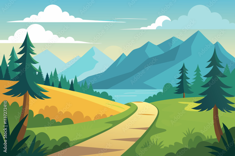 Fototapeta premium landscape with mountains