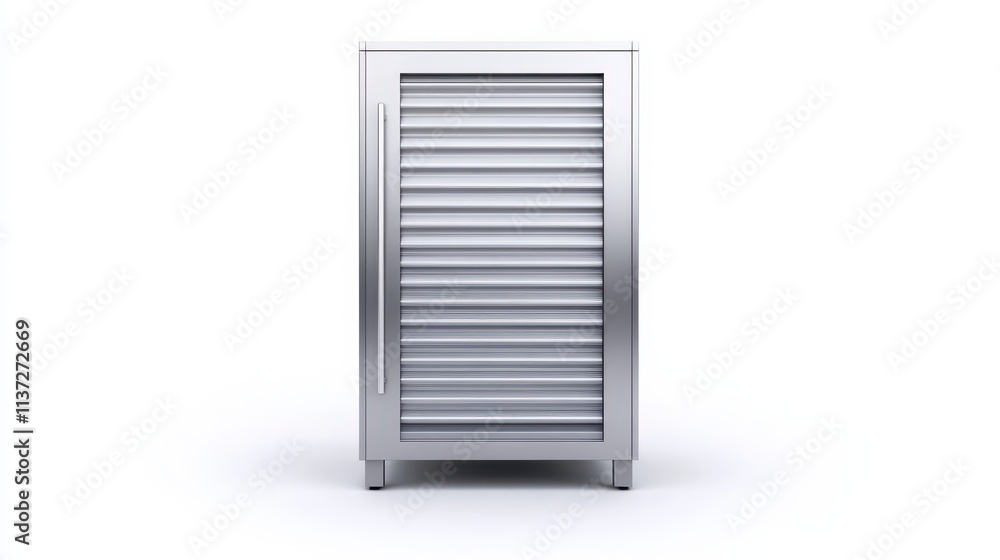Stainless Steel Cabinet with Corrugated Door Modern Kitchen Storage Stainless Steel Cabinet with Corrugated Door Modern Kitchen Storage