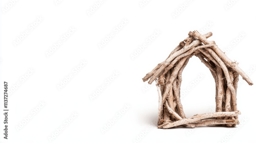 Fototapeta premium Rustic Twig House Cottagecore Home Decor Natural Crafts