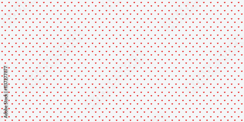 Flat design Heart background. Seamless pattern love with red color
