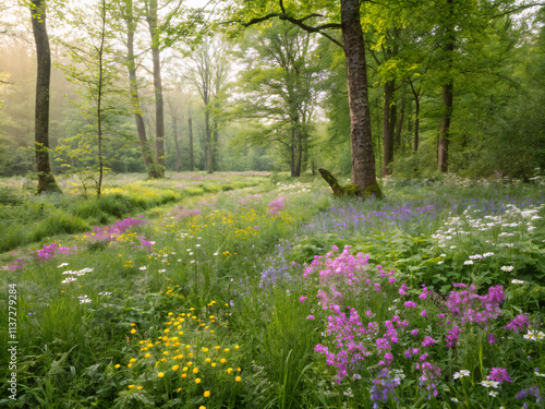 Wallpaper Mural field of flowers. flower, nature, spring, forest, tree, flowers, grass, landscape, trees, park, meadow, summer, bluebells, garden, woods, plant, wild, field, blue, bluebell, wood, beauty, season, blos Torontodigital.ca