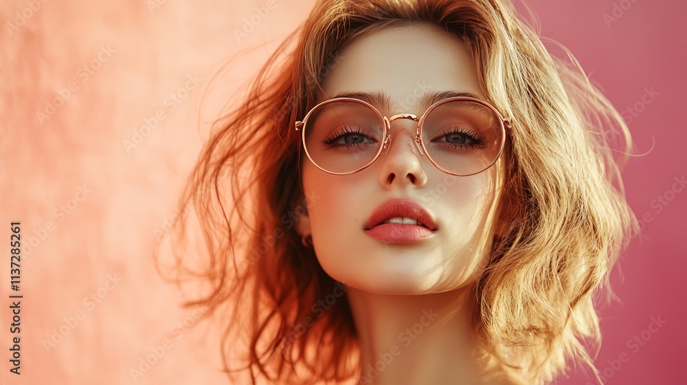 A woman with blonde hair and glasses A woman with blonde hair and glasses