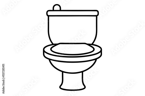 Toilet vector-style line art design