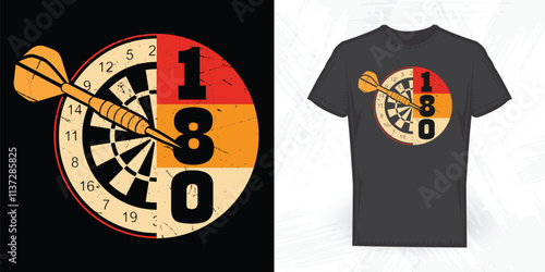 Funny Dart Player Vintage Dart T-shirt Design