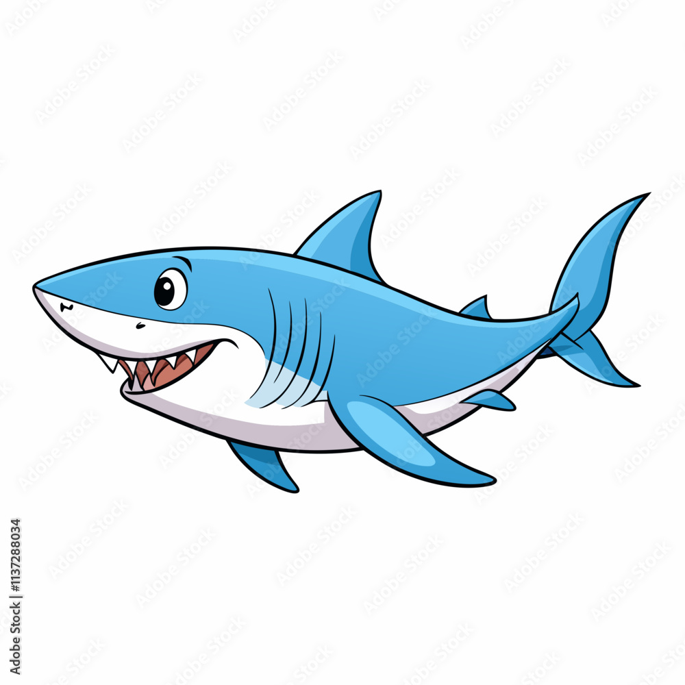 shark cartoon isolated on white shark cartoon isolated on white