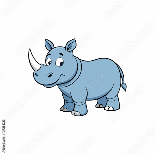 rhino cartoon isolated on white